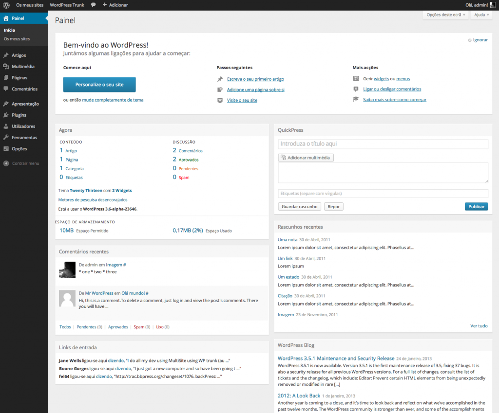 Painel WordPress
