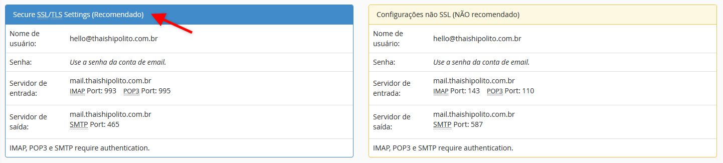 Configurações Manuais